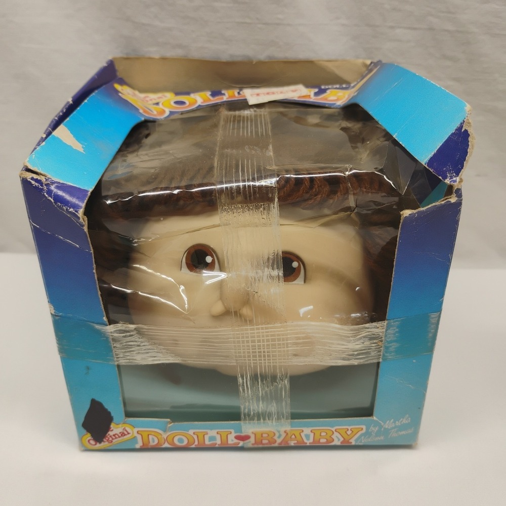 NOS The Original Baby Doll Head Martha Nelson Thomas 1984 Brown Pigtail 3108